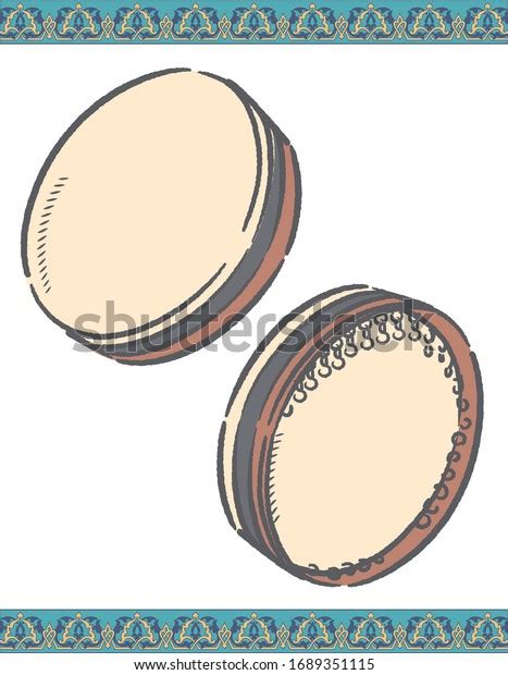 Arabic Traditional Instrument Daf Vector Illustration Stock Vector ...