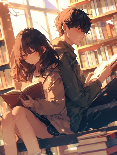 photo anime style boy  girl couple