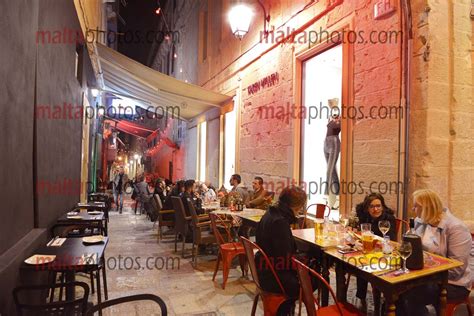 Valletta Straight Street Entertainment People Drinks Leisure Cafe's ...