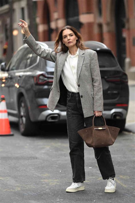 Suede Bags Are a Katie Holmes-Worn Spring 2025 Trend