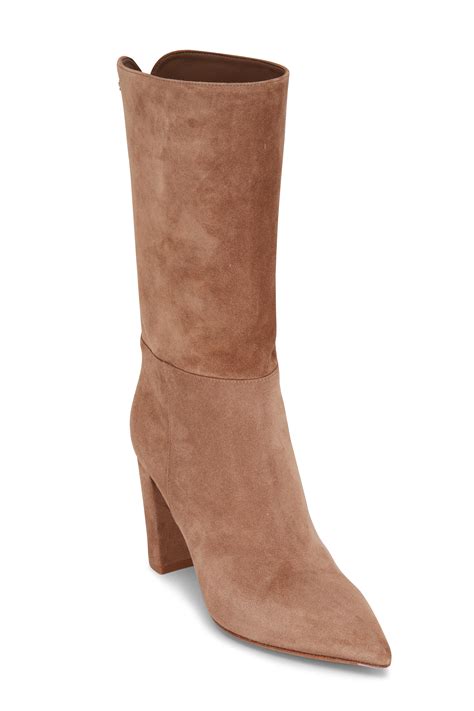 Gianvito Rossi - Piper Camel Suede Boot, 85mm | Mitchell Stores