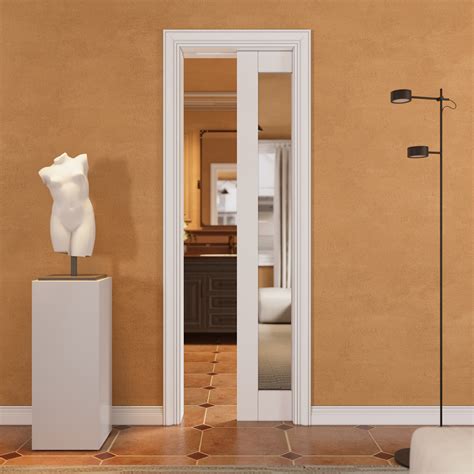 ARK DESIGN Interior mirrored Pocket Doors White Sliding Door With