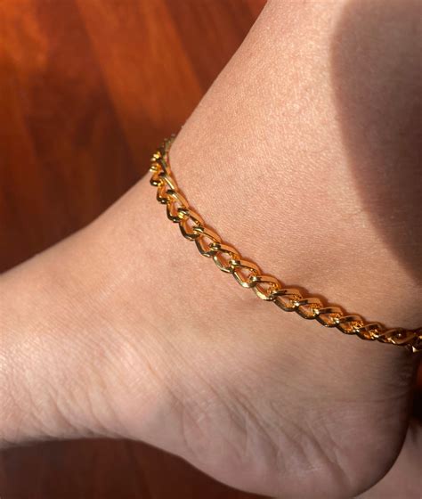 Cuban link anklet | Etsy