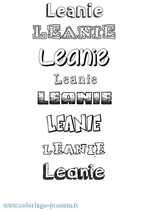Coloriage du prénom Leanie : à Imprimer ou Télécharger facilement