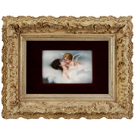 Art : Porcelain plaque "Angels Kiss"