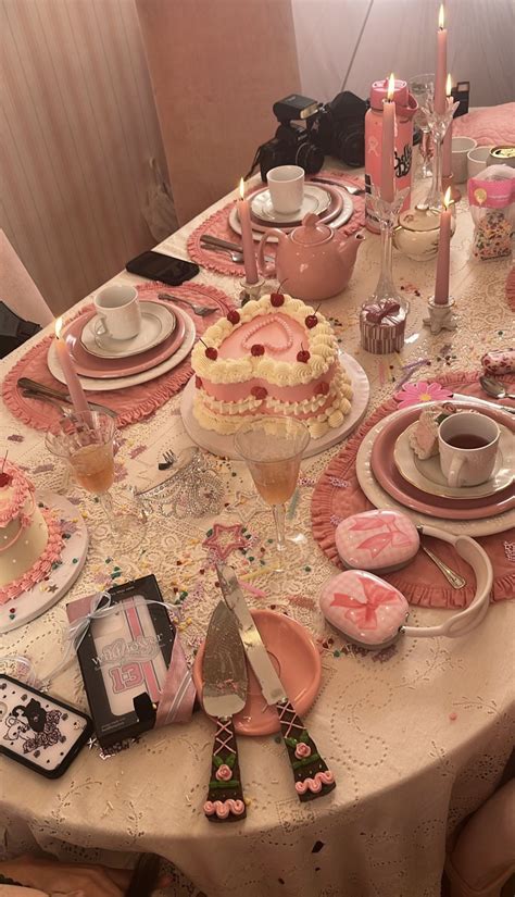 Pink and White Tea Party Table Setting