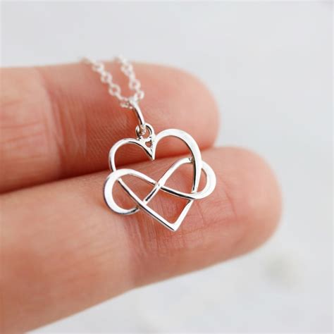 Infinity Heart Necklace Sterling Silver Inifinity Heart Pendant Love ...