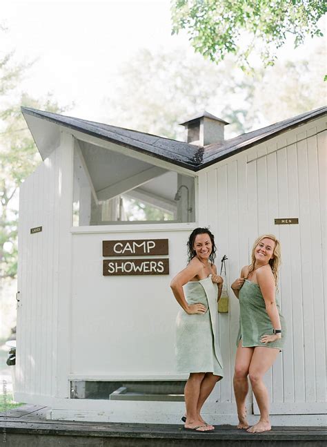 "Women At Summer Camp Showers" by Stocksy Contributor "Lexia Frank ...