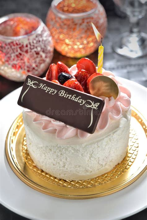 Birthday Cake with Name Tag Stock Image - Image of sponge, light: 106756421