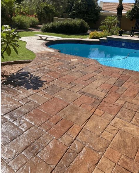 Stamped Concrete Swimming Pool Decks