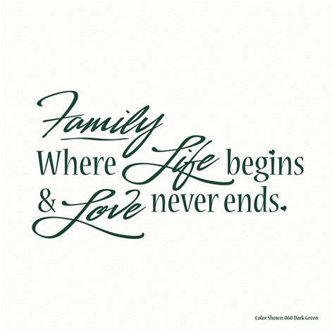 Family Where Life Begins & Love Never Ends Vinyl Wall Quotes - Etsy