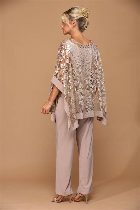 Black Long Formal Mother of the Bride Cape Pant Set - Mother of the