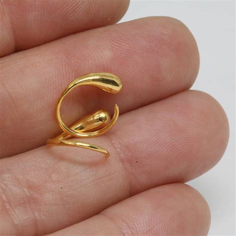 Gold Huggie Earrings, Teardrop Hug Hoops Single Small Gold Hoop, 18K