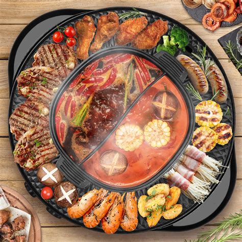 Soupify 2 in 1 Hot Pot with Grill, Electric Korean BBQ Grill ...