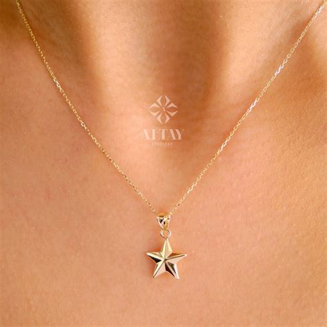 gold star necklace small star pendant  star charm necklace