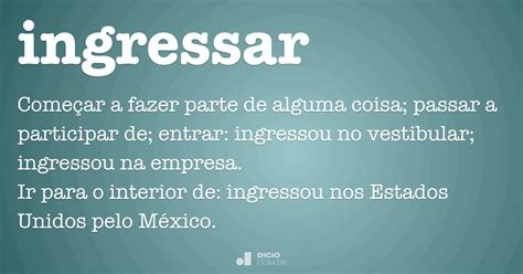 Como Ingressar Na Unifesp - Ingressar - Dicio, Dicionário Online de Português