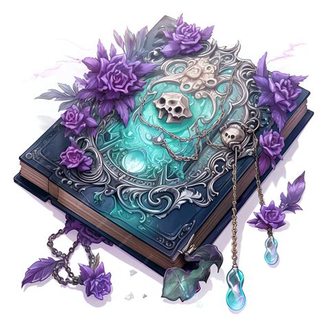 Premium AI Image | beautiful purple Witch's grimoire clipart illustration