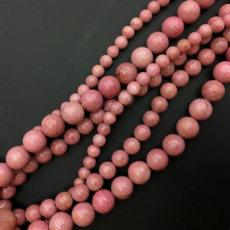 smooth  rhodonite beads choose size  strand