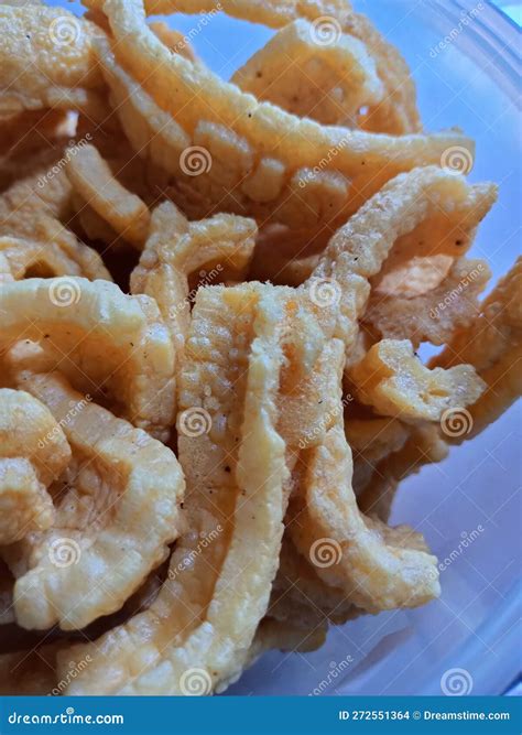 Salty and Savory Indonesian Crackers after Being Fried and Ready To Eat