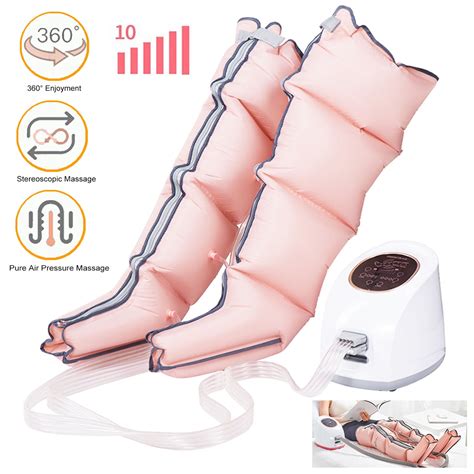 Pink Electric Air Compression Full Feet and Leg Massager for Pain