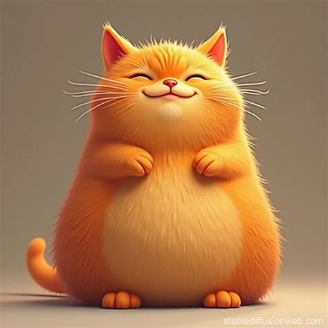realistic orange fat cat stable diffusion