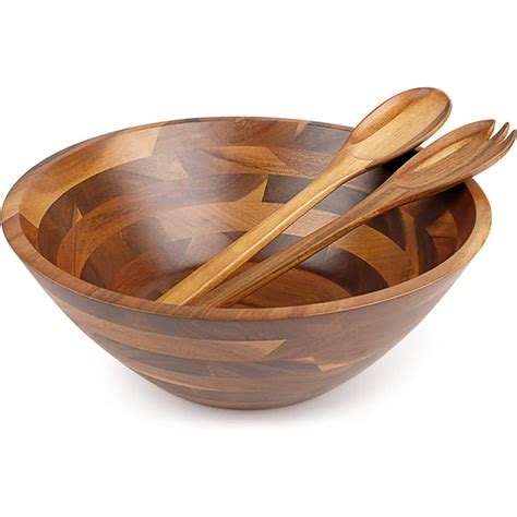 homexcel acacia  piece wooden salad bowl set large wood salad bowl