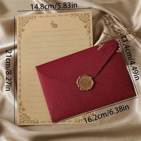 1-Piece Letter Paper And Envelope Set - Thick Linen Envelopes ...
