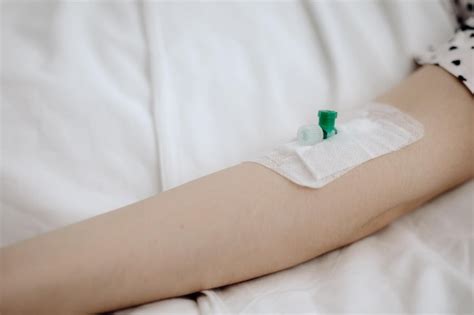 premium photo patient   treated   hospital infusion treatment