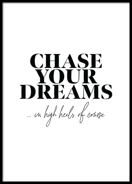 Chase Your Dreams Poster - Text poster - Desenio.ie