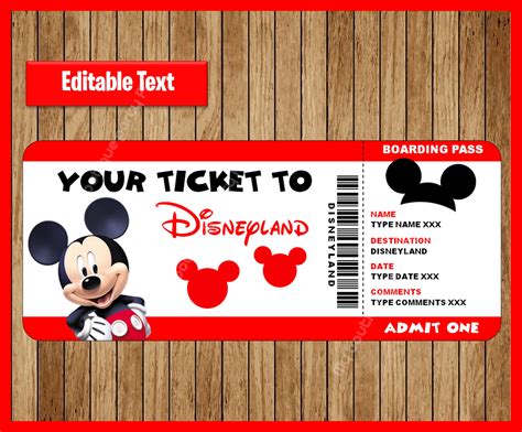 Printable Ticket to Disneyland Surprise Trip Birthday Gift - Etsy UK