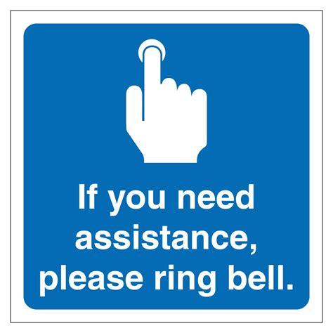 assistance  ring bell sign aston safety signs