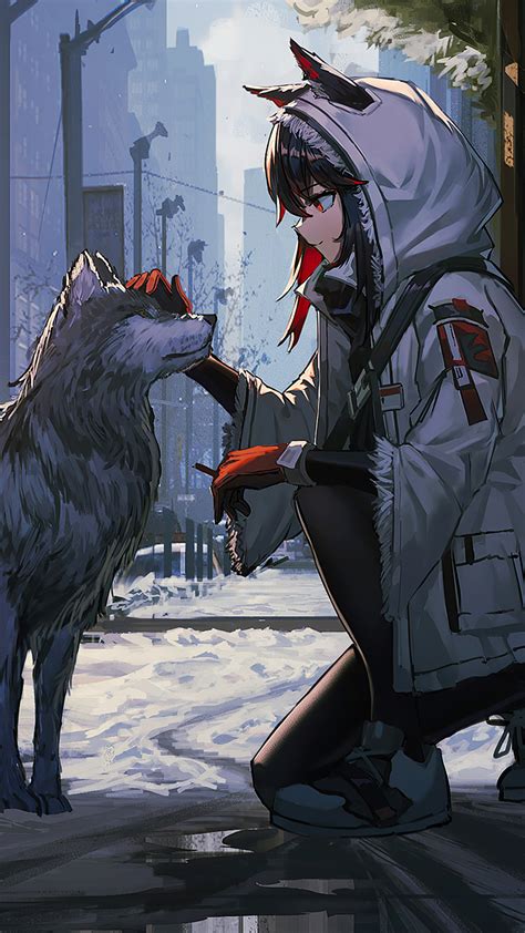1440x2560 Anime Girl Petting Dog Samsung Galaxy S6,S7 ,Google Pixel XL