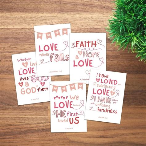 Printable Scripture Valentine Cards Set of 5 Christian - Etsy in 2023 | Valentines cards ...