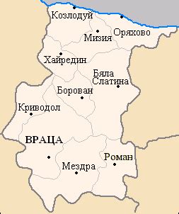 Област Враца - Градовете в България