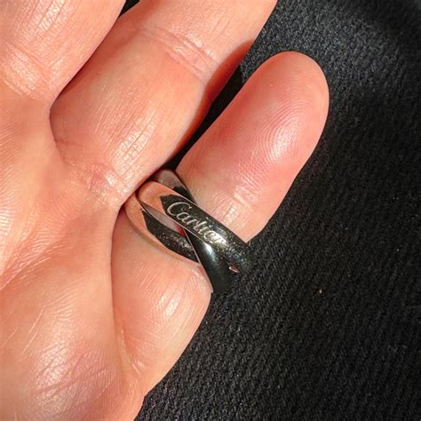 cartier ceramic  gold trinity ring size  bada