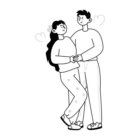 Premium Vector | Couple Spooning Doodle Mini Illustrations