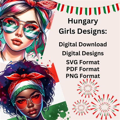 SVG, PNG, PDF Digital Images, Instant Download of Hungary Girls