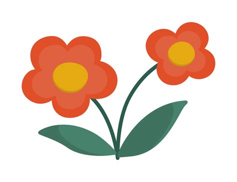 Vector simple flower icon. First blooming plant illustration. Floral ...