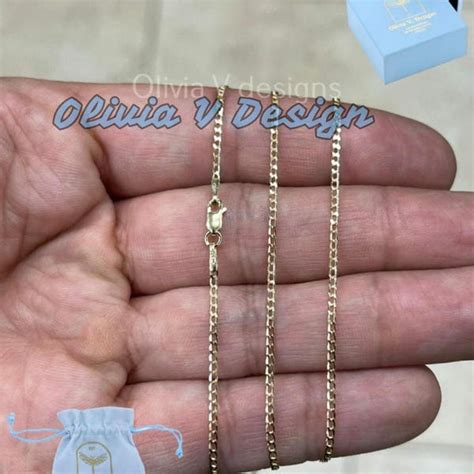 gold cuban chain etsy