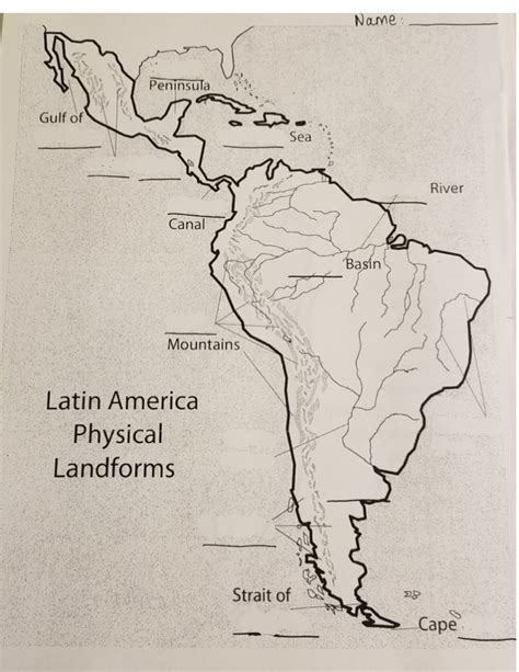 Latin America Physical Features Diagram | Quizlet
