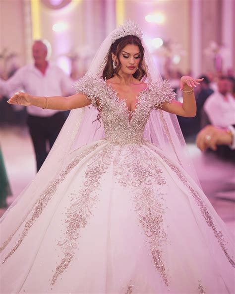 Off Shoulder Bridal Dress - Wedding Dress with Crystals – Blini Fashion