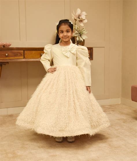 buy dreamy plumes feather textured flair gown  girls fayonkids