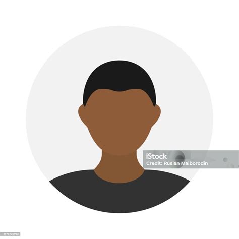 empty face icon avatar  black hair vector illustration stock