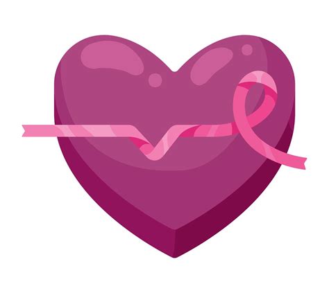 breast cancer ribbon in heart 11234286 Vector Art at Vecteezy