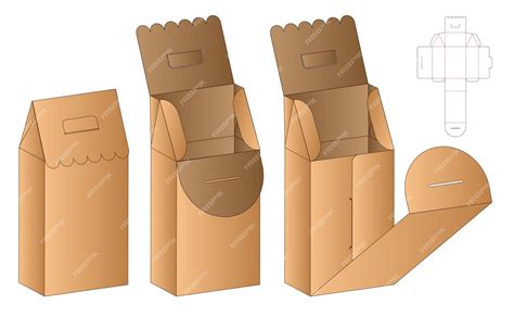 Premium Vector | Box packaging dieline template design illustration