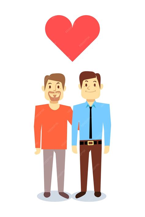 Premium Vector | Vector happy gay lgbt men pair in love