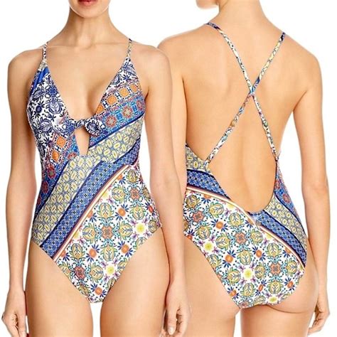 Nanette Lepore One Piece Patchwork Goddess Swimsuit Size 8 | eBay