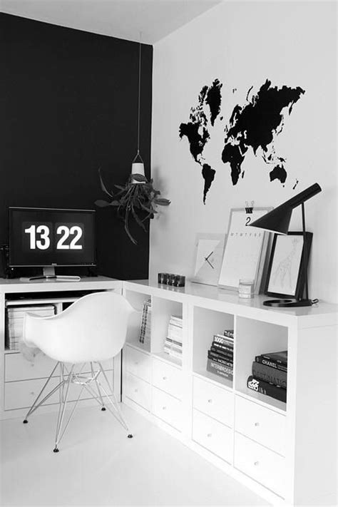 25 Black And White Home Office Designs - DigsDigs