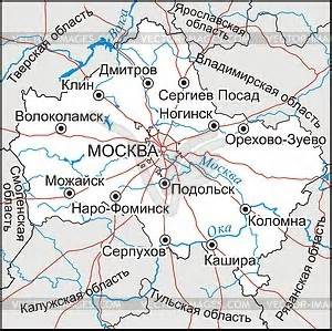 Карта Московской области - векторная графика