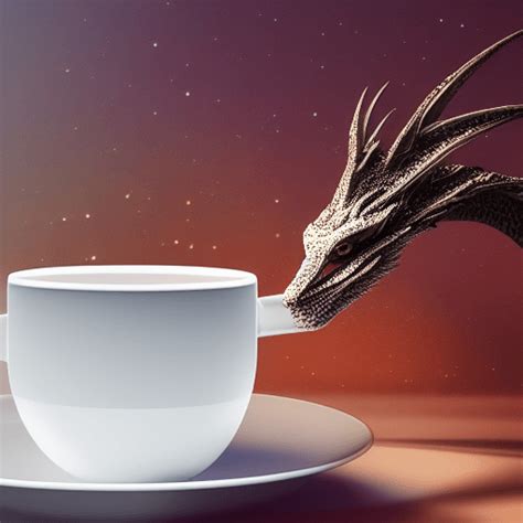 Dragon Drinking Tea by Moonlight · Creative Fabrica